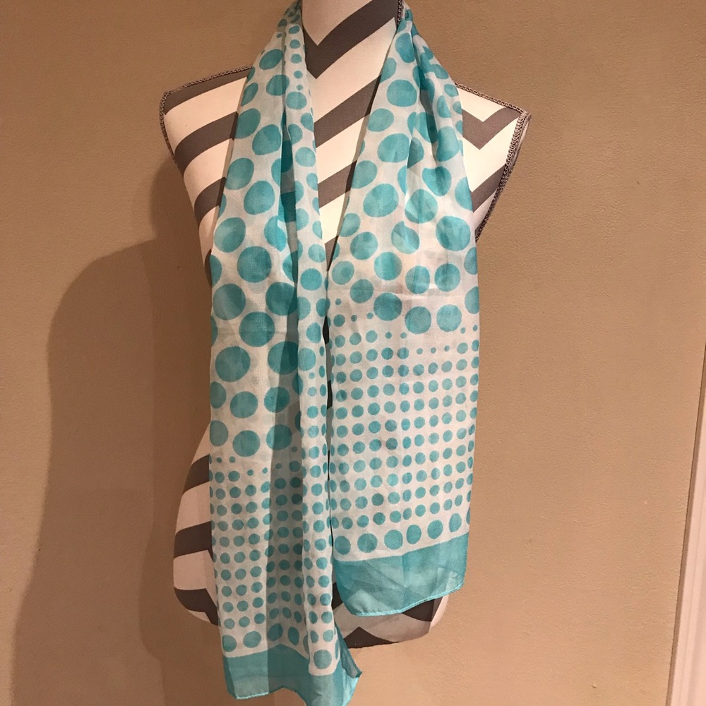 56” silk polka dot scarf